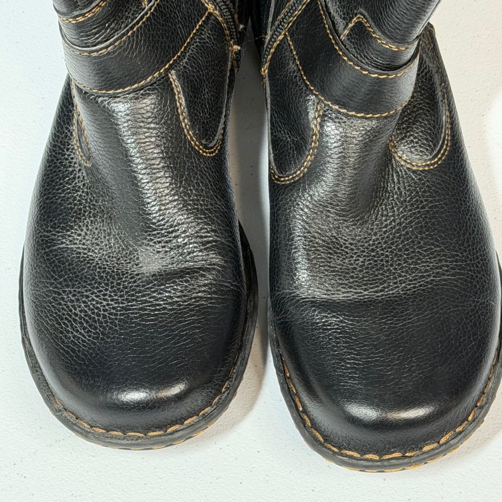 b.o.c. Knee High Riding‎ Boots 7.5 Black Leather Buckle Detail - Picture 3 of 9